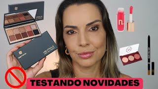 TESTANDO NOVIDADES PALETA PETRIZI LÁPIS LFPRO GLOSS NINA [upl. by Ixel]