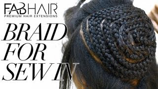 HOW TO BRAID FOR SEW IN WEAVE  VIRGIN BRAZILIAN HAIR EXTENSIONS [upl. by Yllime]