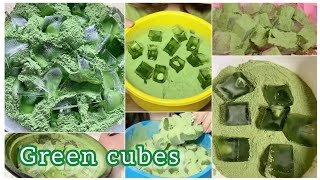 ASMR  Green ice Eating Matcha Ice cube ices cube ice eating  hard ice bites  VGood Crunchy [upl. by Llatsyrc]