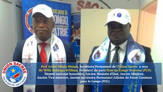 Prof André Mbata Sec Perm Union Sacrée reçu Mr Willy Bakongo Willima Psd Pour un Congo Nouveau [upl. by Zaccaria]