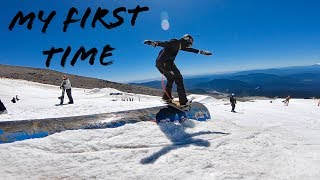 LEARNING HOW TO SNOW SKATE at MOUNT HOOD [upl. by Adnamar737]