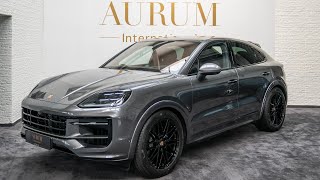 THE NEW 2024 PORSCHE CAYENNE COUPE QUARZITGRAU  BROMBEER AURUM International 4K [upl. by Nahshon]