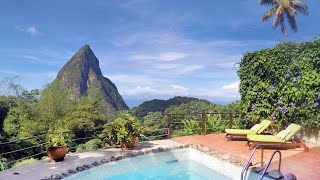 Coco Pitons Villa in Soufriere with View of Pitons Mountains [upl. by Ydarb]