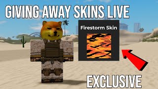 GIVING AWAY FIRESTORM SKINS LIVE IN WAR TYCOON [upl. by Arreit]