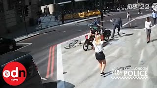 London Cyclist HEADBUTTS Pedestrian in Road Rage Incident [upl. by Tail588]