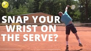 Tennis Serve Tip Snap Your Wrist On The Serve [upl. by Eednil]