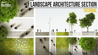 Landscape Architecture Section and Plan in Photoshop Tutorial [upl. by Nelrac586]