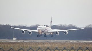 Ilyushin Il96300 Russia State Transport RA96023 arrival at Munich Airport SIKO 2018 [upl. by Nerrej]