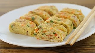 Rolled Omelette Recipe  How to Make Korean Egg Roll [upl. by Erdda]