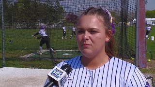 Leo softballs Ellie Sauder Leah May Lena Viggiano and Ben Shappell full interviews 4242023 [upl. by Jaqitsch569]