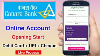 Canara bank account online opening  online bank account  canara bank debit card  canara diya app [upl. by Rifkin]