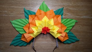 SIMPLE FLORAL HEADPIECE  EASY DIY PAPER HEADDRESS [upl. by Griz]