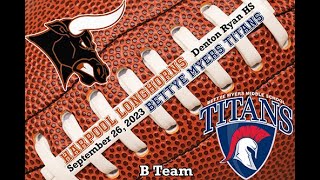 2023 DISD 8th Grade Football B Harpool Longhorns vs Bettye Myers Titans [upl. by Hasin]