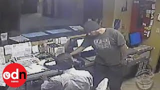 ROBBER TAKEN OUT Martial arts experts interrupt robbery in Los Angeles [upl. by Oivalf]