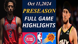 Detroit Pistons vs Phoenix Suns GAME Highlight  Oct 11 2024 NBA TODAY  NBA HIGHLIGHTS [upl. by Ayna]