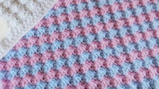 How to Crochet a Mixed Grit Stitch Variation or Half Shell Ripple Stitch [upl. by Chickie]