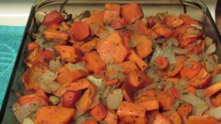 Roasted Sweet Potatoes Carrots And Onions [upl. by Ewnihc551]