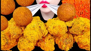 ASMR FRIED CHICKEN CHEESE BALL 뿌링클 치킨 닭다리 치즈볼 먹방 MUKBANG EATING SPICY NOODLES [upl. by Ermina]