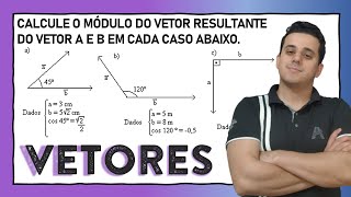 Calcule o módulo do vetor resultante do vetor a e b em cada caso abaixo [upl. by Sardse]