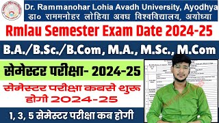 rmlau exam date  rmlau ugpg exam date 202425  rmlau news today  rmlau exam time table 2024​25 [upl. by Ulund883]