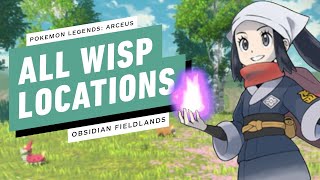 Pokemon Legends Arceus  All Wisp Locations Obsidian Fieldlands [upl. by Nsaj]