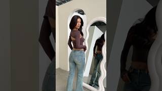 Casual Jeans and a Cute Top 🤎 denimjeans croptop casualoutfits outfitideas model beauty [upl. by Giliane]