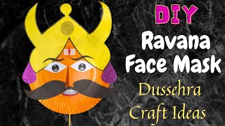 Dussehra Craft Ideas  Ravana Face Mask  Paper Plate Ravana  Paper Ravan  Ravan craftthebest1 [upl. by Terb691]