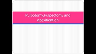 44The difference between pulpotomy pulpectomy and apexification [upl. by Monro]