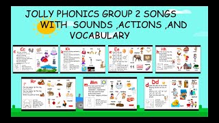 JOLLY PHONICS GROUP 2 ckehrmd SONGS SOUNDSACTIONS AND VOCABULARY [upl. by Jepum269]