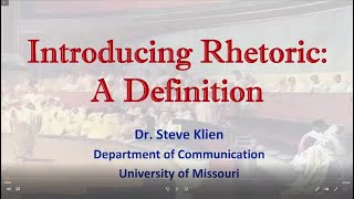 Introduction to Rhetoric A Definition [upl. by Atiugal]