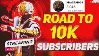 ROAD TO 10K SUBSCRIBE 🤞 UID CHECK ON LIVE STREAM amp CUSTOM CHALLENGE freefirelive fflive khastar01 [upl. by Ressay]