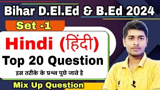 Bihar DElEd Hindi Class 2024  प्रैक्टिस सेट1 Bihar Deled Entrance Exam 2024  Hindi Mix Up Ques [upl. by Ikram997]