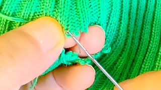 How to Perfectly Repair a Hole in a Knitted Sweater Without Leaving Any Marks [upl. by Ueik]