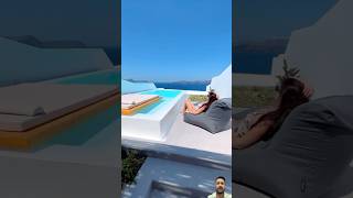 Imagine waking up here💫 greece fyp luxury santorini travel shorts short europe yt gadgets [upl. by Aenil]