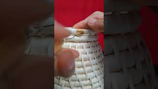 The process of making a wicker vase out of corn [upl. by Enirehs]