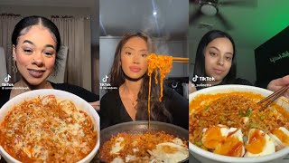 SPICY BULDAK NOODLES MUKBANG 🍜  TIKTOK FOOD COMPILATION [upl. by Anse]