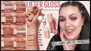 MAYBELLINE LIFTER GLOSS  SWATCHES amp REVIEW [upl. by Acinor323]