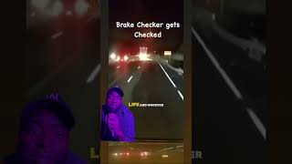 Brake checker gets checked🚚😱🙅‍♂️ 4wheeler truckdriver breakcheck 18wheeler danger [upl. by Ycnay]