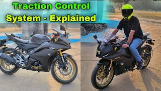 Traction Control System Explained amp Demo in Yamaha R15 V4  Life Saving Feature [upl. by Rehpotsihrc]