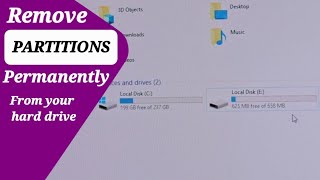 How To Remove Unwanted Hard Drive Partitions  Windows 10 or 11 [upl. by Attennyl]