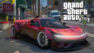 NOUVELLE VOITURE SUPERSPOTIVE GROTTI FURIA WIDEBODY SUR GRAND THEFT AUTO V  AddOn Mod [upl. by Emeric189]