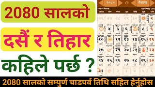 नेपाली पात्रो २८०🇳🇵2080 calandernepali calendar 2080nepali patro 2080🇳🇵 [upl. by Nodnahs]