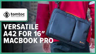 AWESOME amp AFFORDABLE Laptop Sleeve  tomtoc Versatile A42 for 16quot MacBooks Review 2 Weeks of Use [upl. by Annibo]