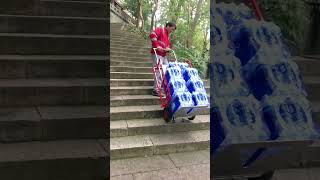 Using powered stair climber to move heavy objects upstairs easily by one person handtruck dolly [upl. by Gisella161]