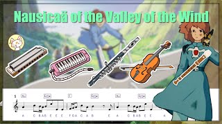 Nausicaä of the Valley of the Wind 風の谷  Play along With Piano Accompaniment  Sheet music [upl. by Suzette]