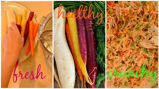 DAIKON  A COLORFUL ROOT VEGETABLE SALAD cook WithMe [upl. by Attaynik]