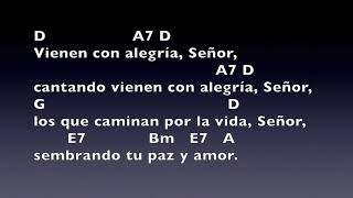 Vienen Con AlegríaMúsica letra y acordes excelente como pista [upl. by Occir]