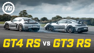 Porsche 911 GT3 RS vs Cayman GT4 RS Definitive Track Test  Top Gear [upl. by Iong]