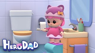 She wont brush her teeth  Hero Dad  WildBrain Little Jobs  Animated show for Kids  1 Hour [upl. by Ejrog]