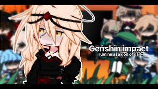 Genshin react to lumine as a god of dark  🇷🇺🇬🇧 [upl. by Ybok]